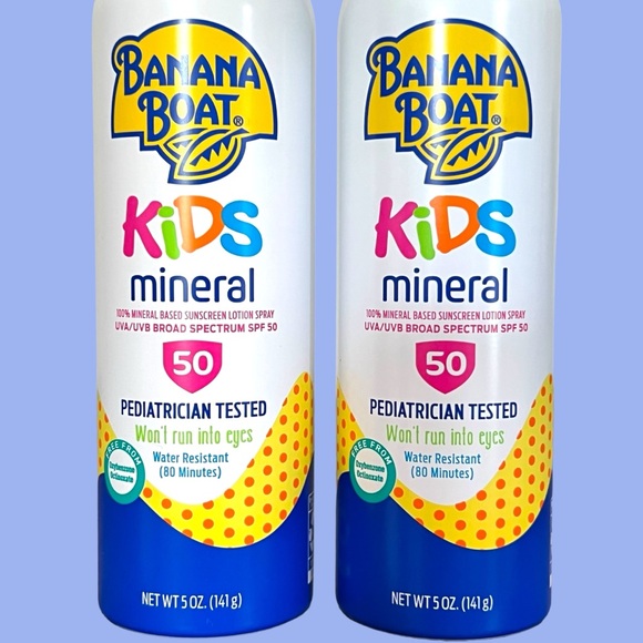 Banana Boat Kids Mineral Sunscreen Lotion Spray 5oz SPF 50 x2 Bottles - Picture 6 of 14